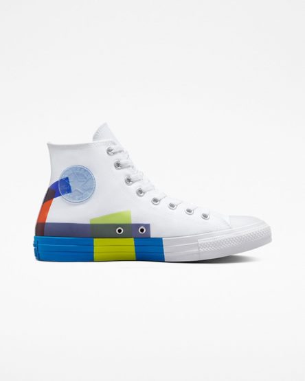 Zapatillas Altas Converse Chuck Taylor All Star Space Racer Hombre Blancas Azules Blancas | PE 07E28L